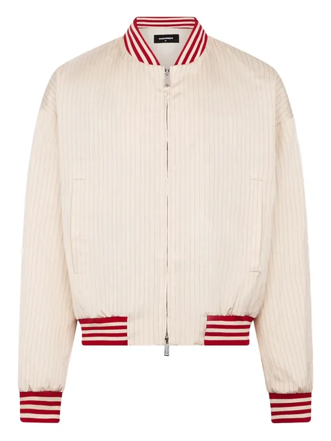 Baseball 80's pinstriped bomber jacket