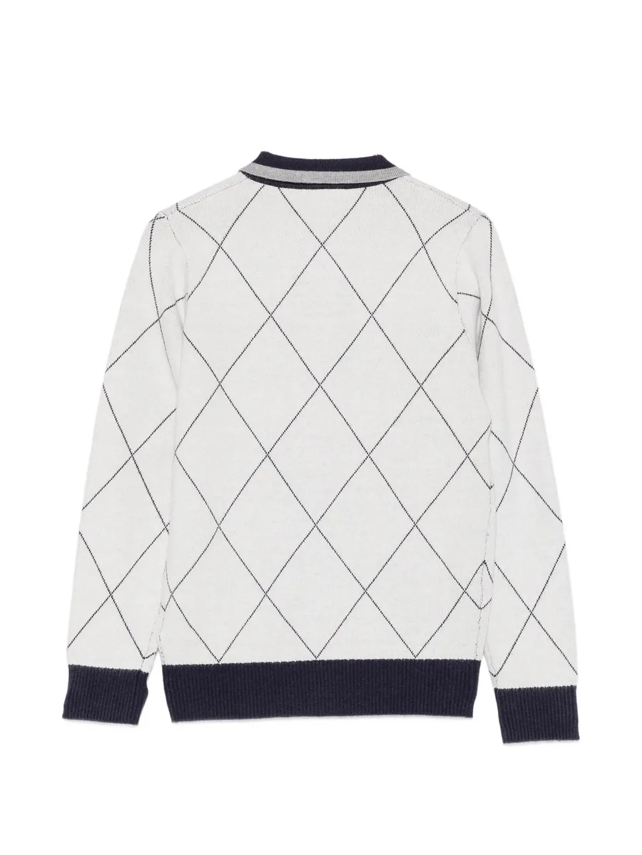 argyle-knit button-up cardigan 2