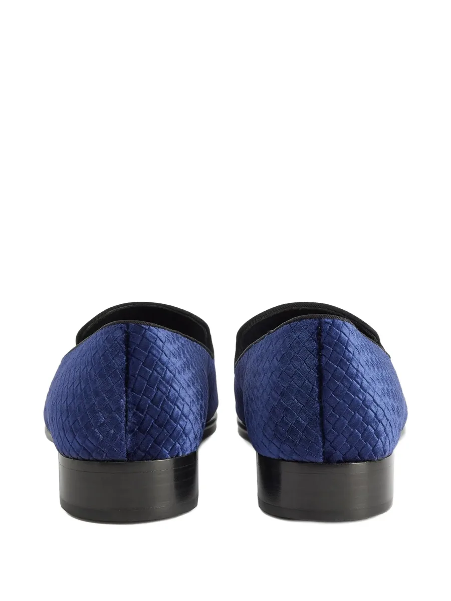 woven-pattern velvet loafers 3