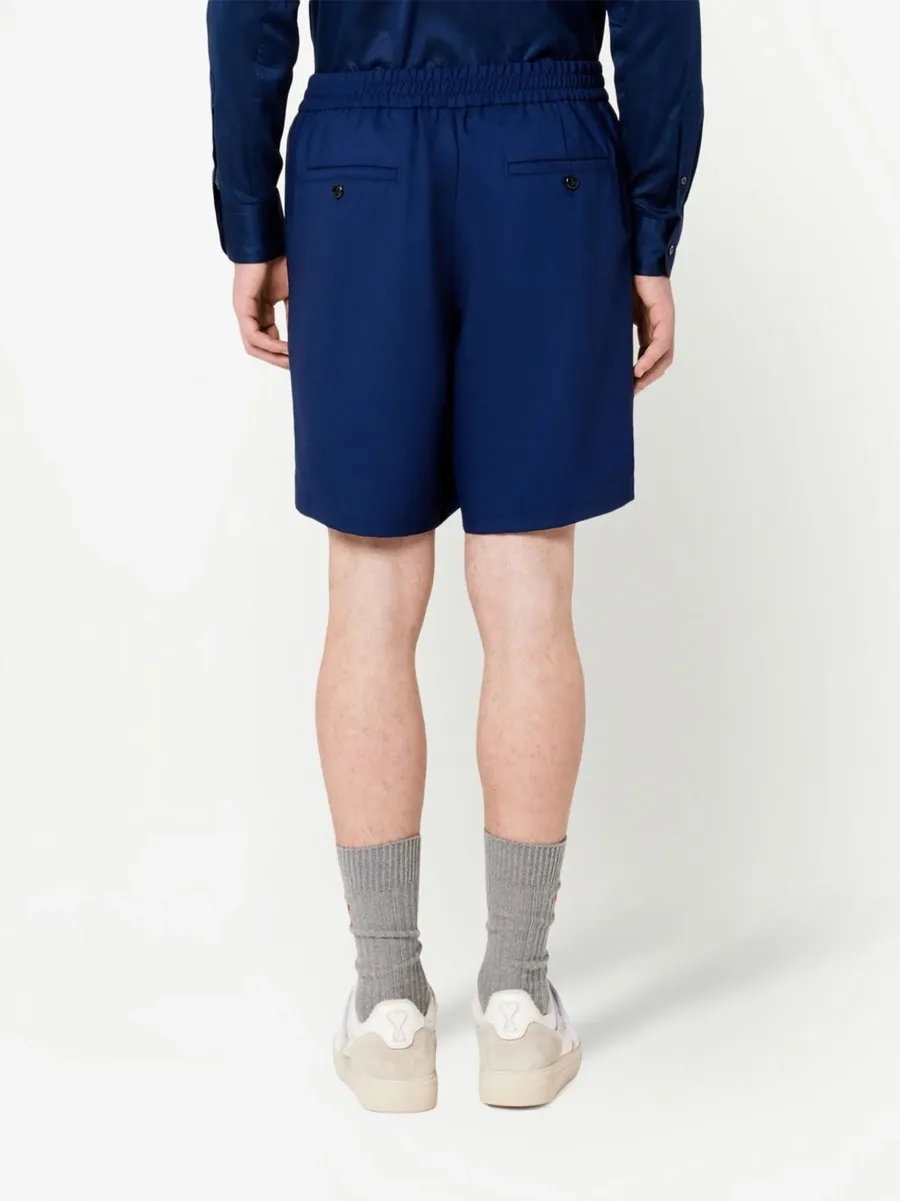 straight-leg wool shorts 7