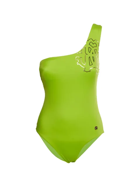 Monogram one-shoulder swimsuit