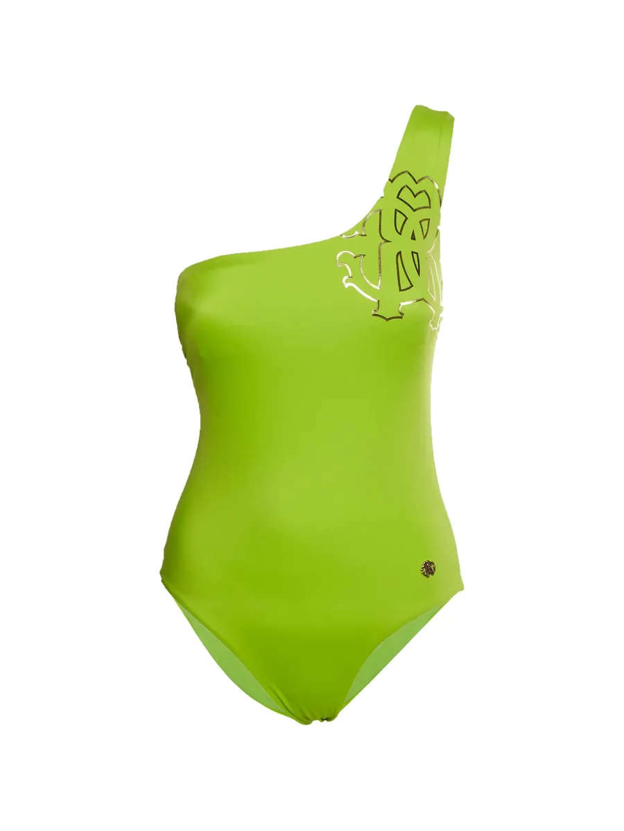 Monogram one-shoulder swimsuit 2