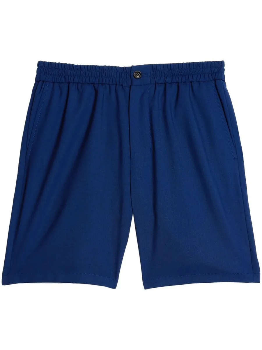 straight-leg wool shorts 1