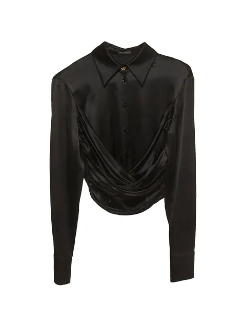 draped cropped shirt