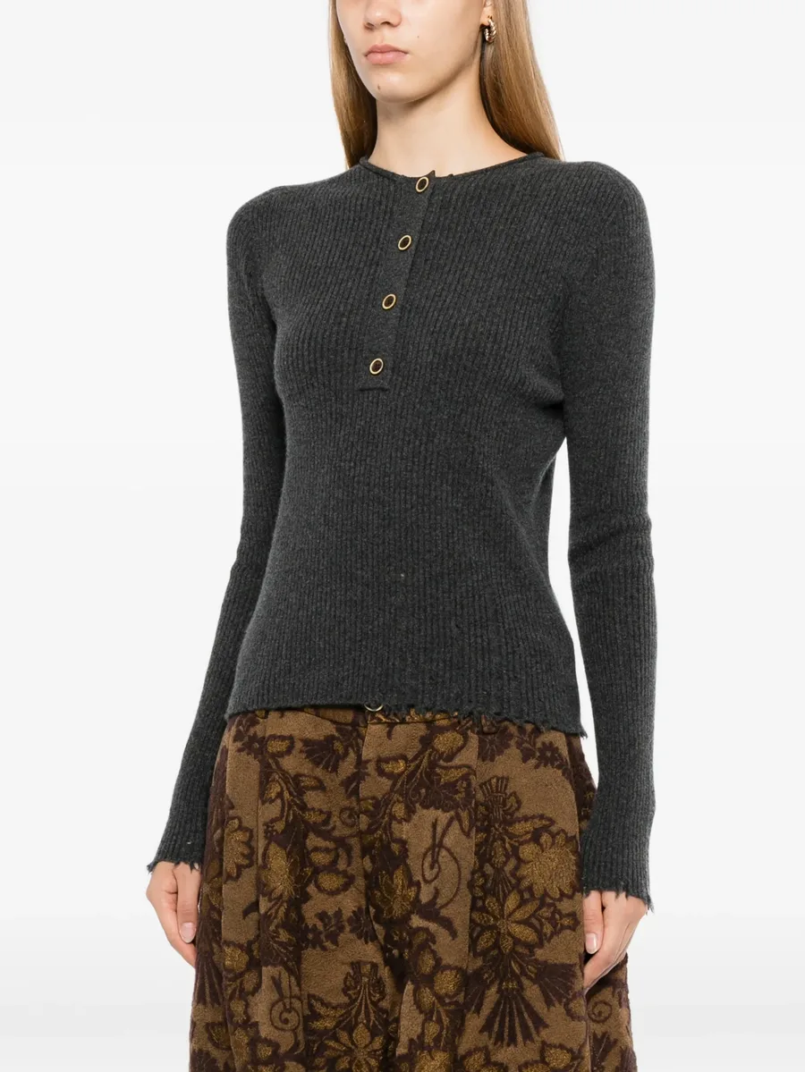 ribbed-knit button-up jumper 3