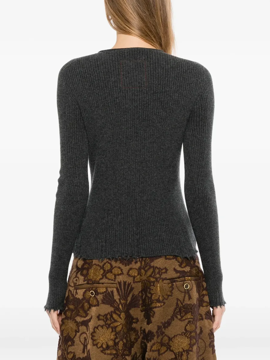 ribbed-knit button-up jumper 4