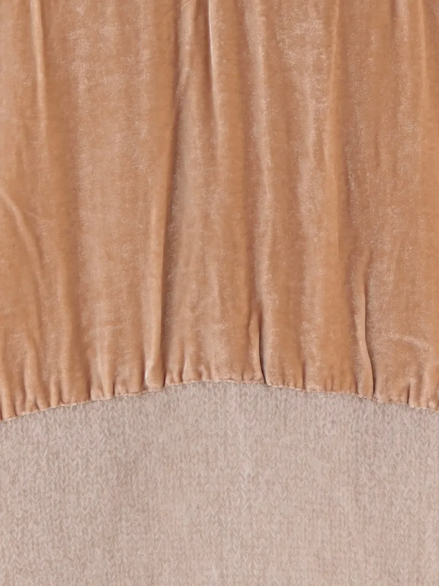 velvet-panelled V-neck sweater 3