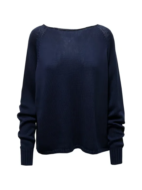 raglan-sleeve boat-neck sweater