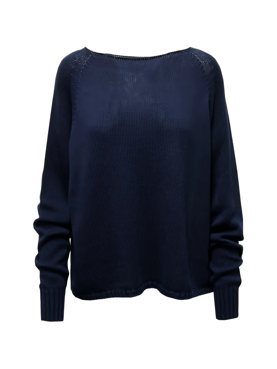 raglan-sleeve boat-neck sweater 1