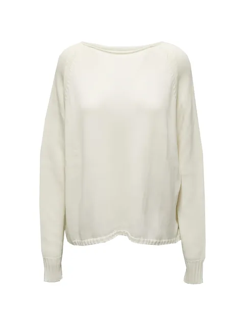 raglan-sleeve boat-neck sweater