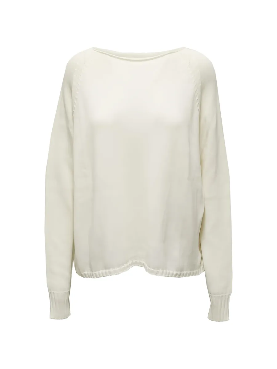 raglan-sleeve boat-neck sweater 1