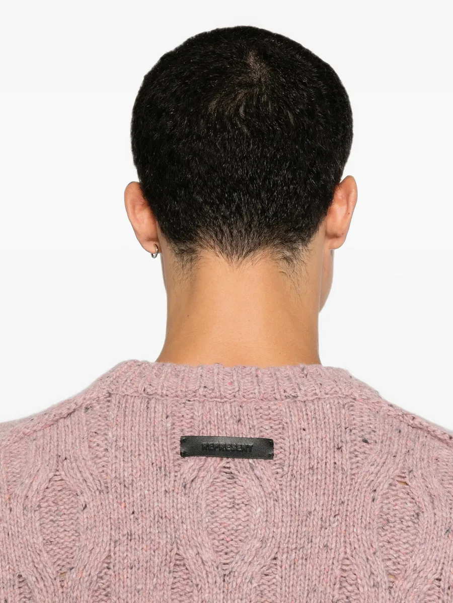 distressed cable-knit sweater 5