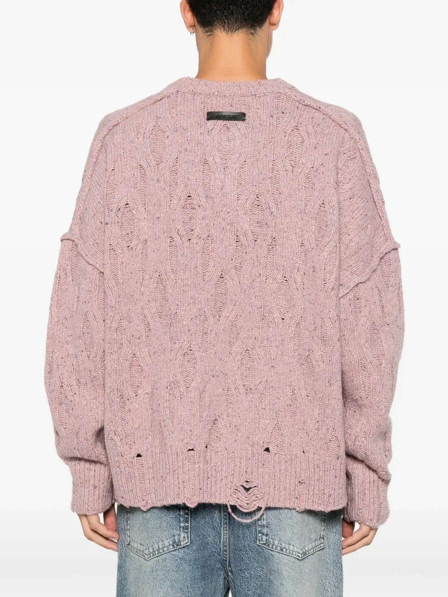 distressed cable-knit sweater 4