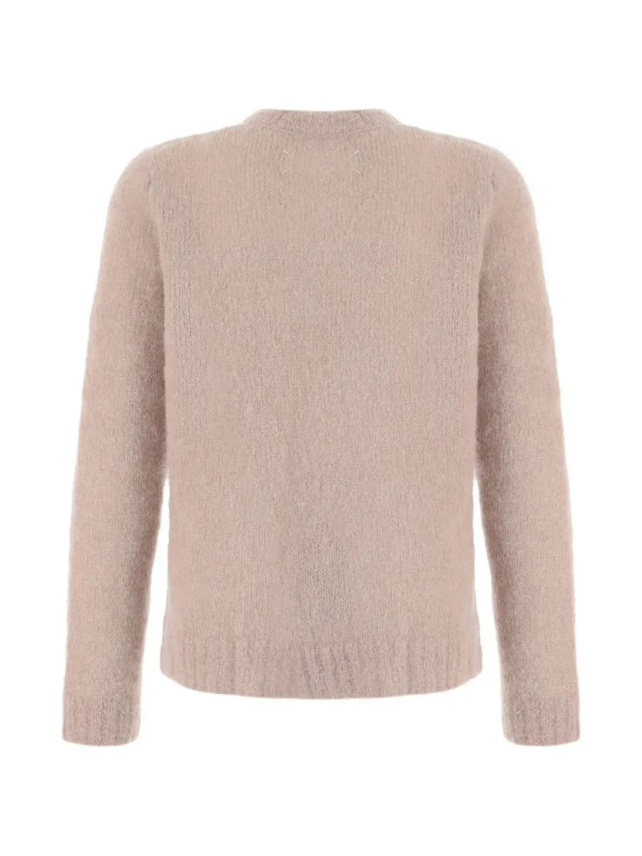 velvet-panelled V-neck sweater 2