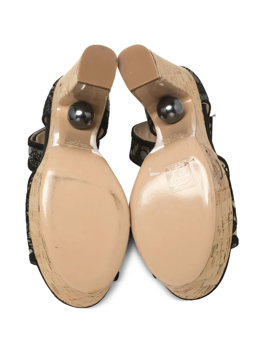 140mm lace pearl sandals 6
