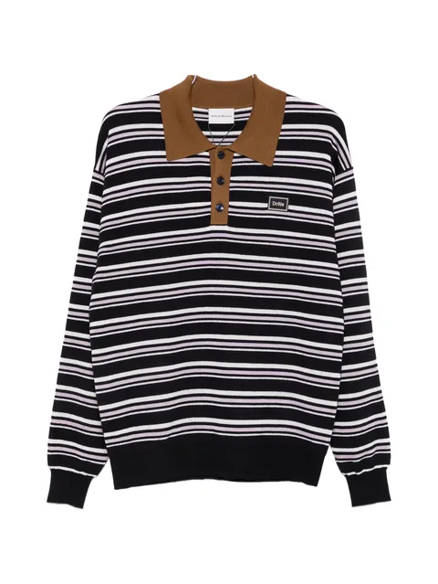 striped long-sleeve polo shirt