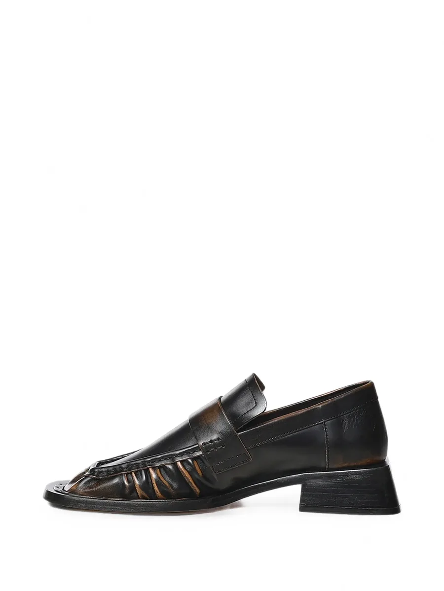 Airi brushed-finish ruched loafers 4
