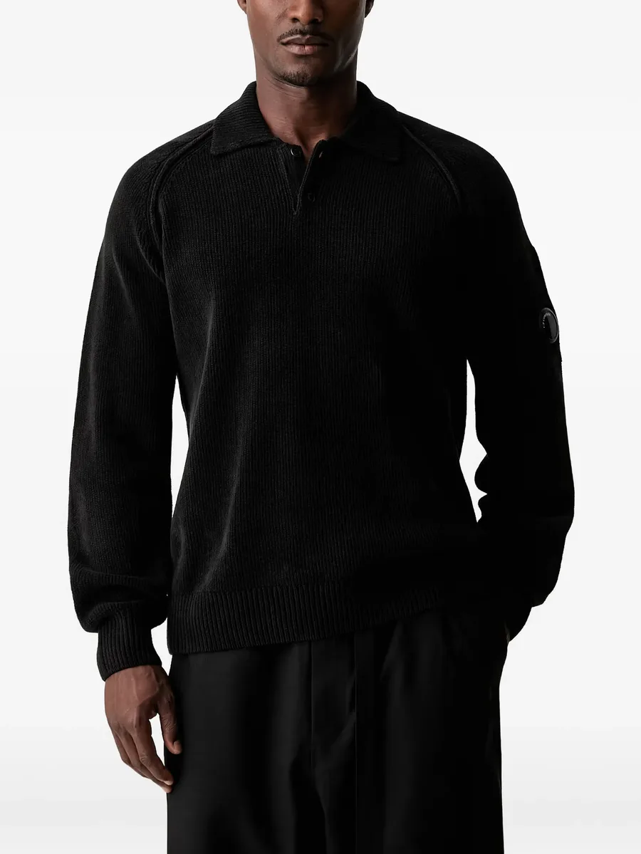 Lens-detail rib-knit sweater 1