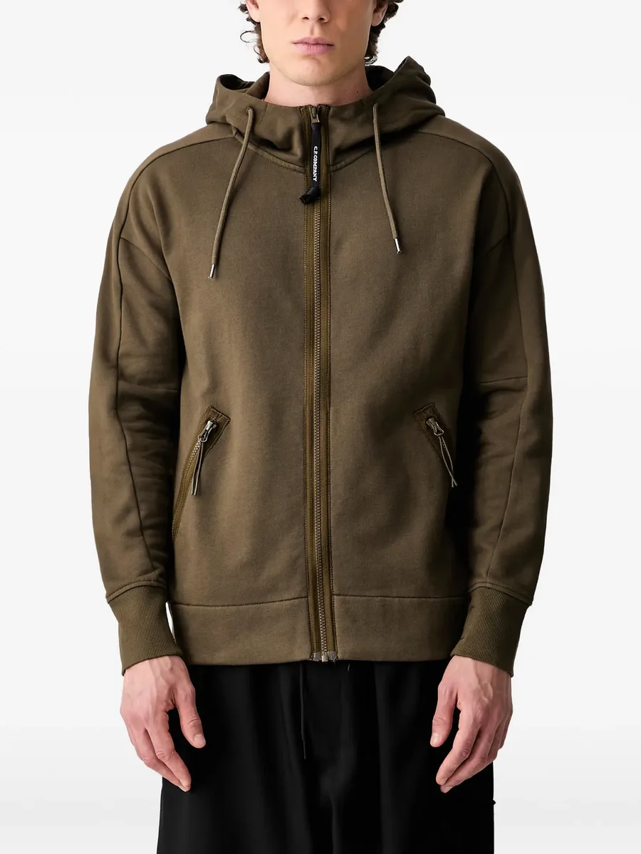 Goggle-detail zip-up hoodie 1