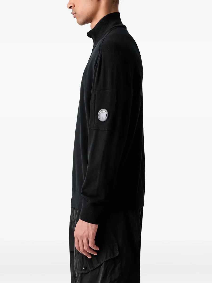 Lens-detail quarter-zip sweater 3