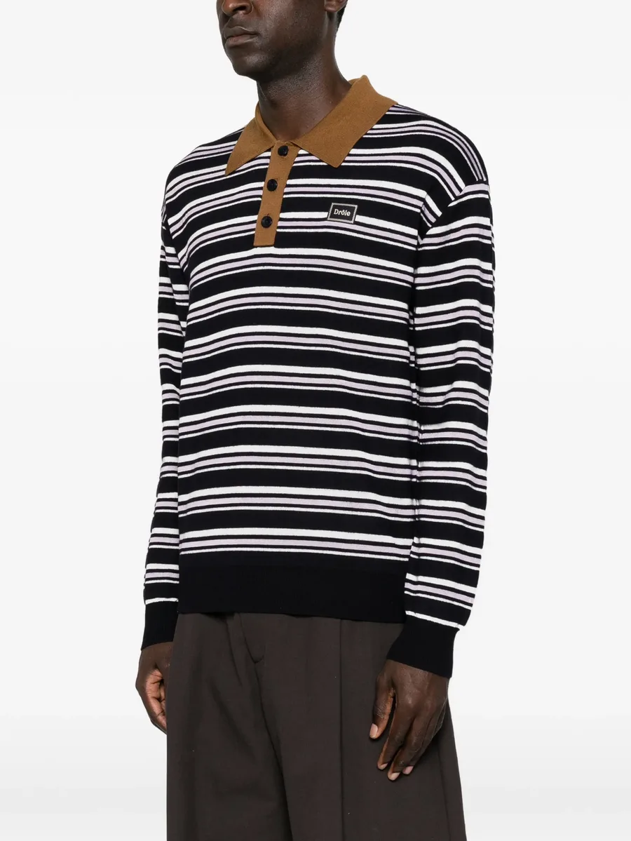 striped long-sleeve polo shirt 3