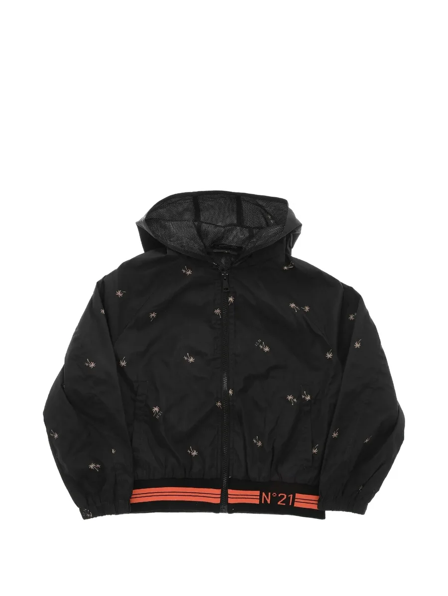 palm-print hooded windbreaker 1