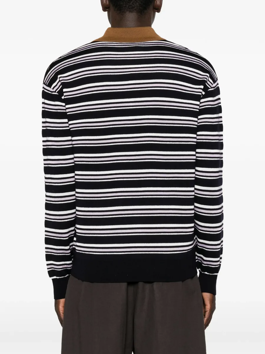 striped long-sleeve polo shirt 4