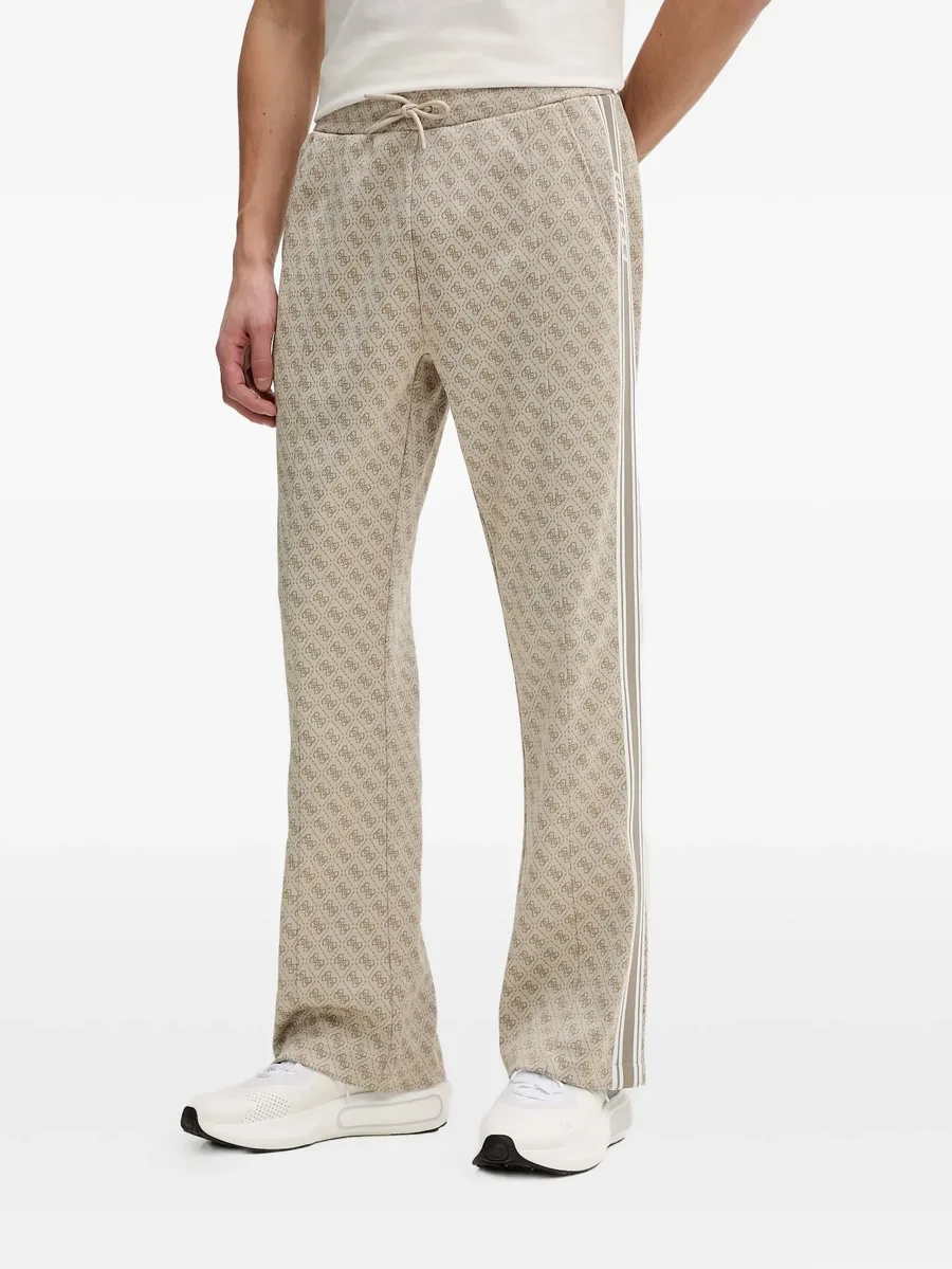 monogram-pattern side-stripe track pants 1