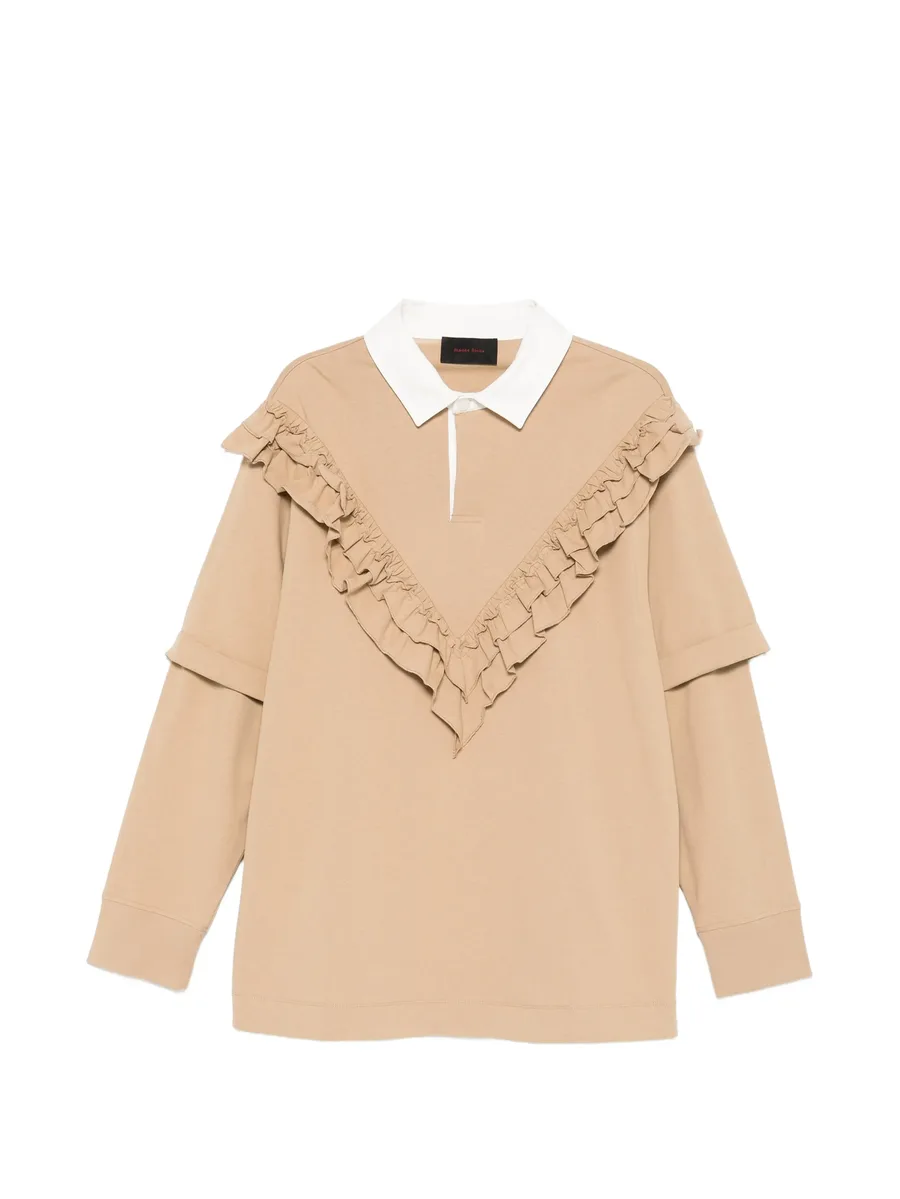 ruffled-detail polo shirt 1