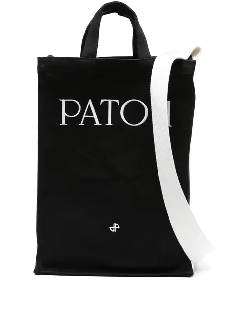 logo-embroidered tote bag