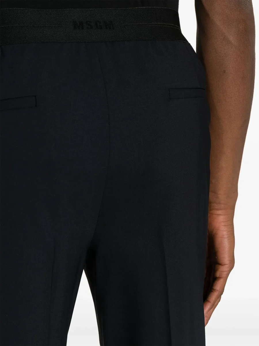 logo-waistband tailored trousers 9