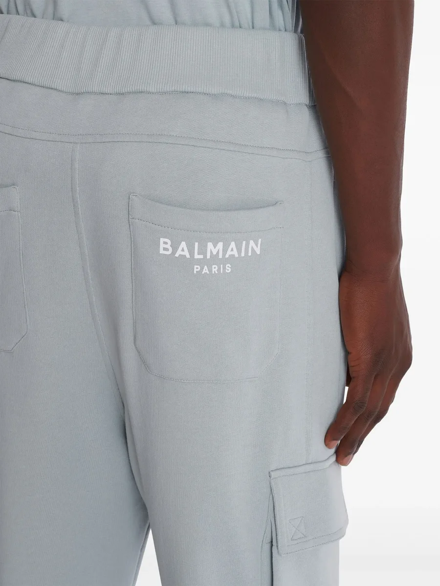 logo-print cotton cargo track pants 14