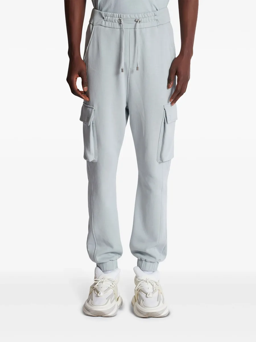 logo-print cotton cargo track pants 10