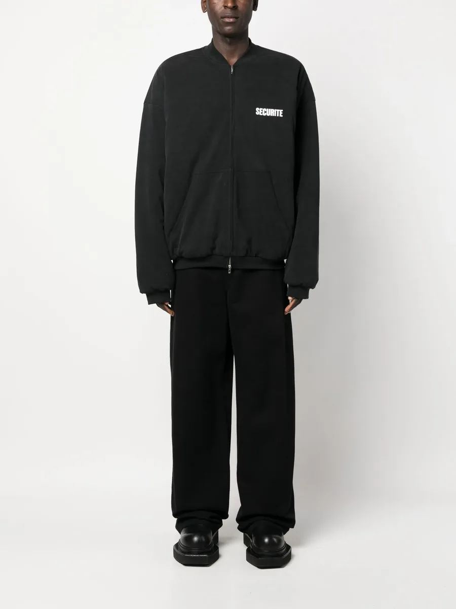 slogan-print cotton bomber jacket 4