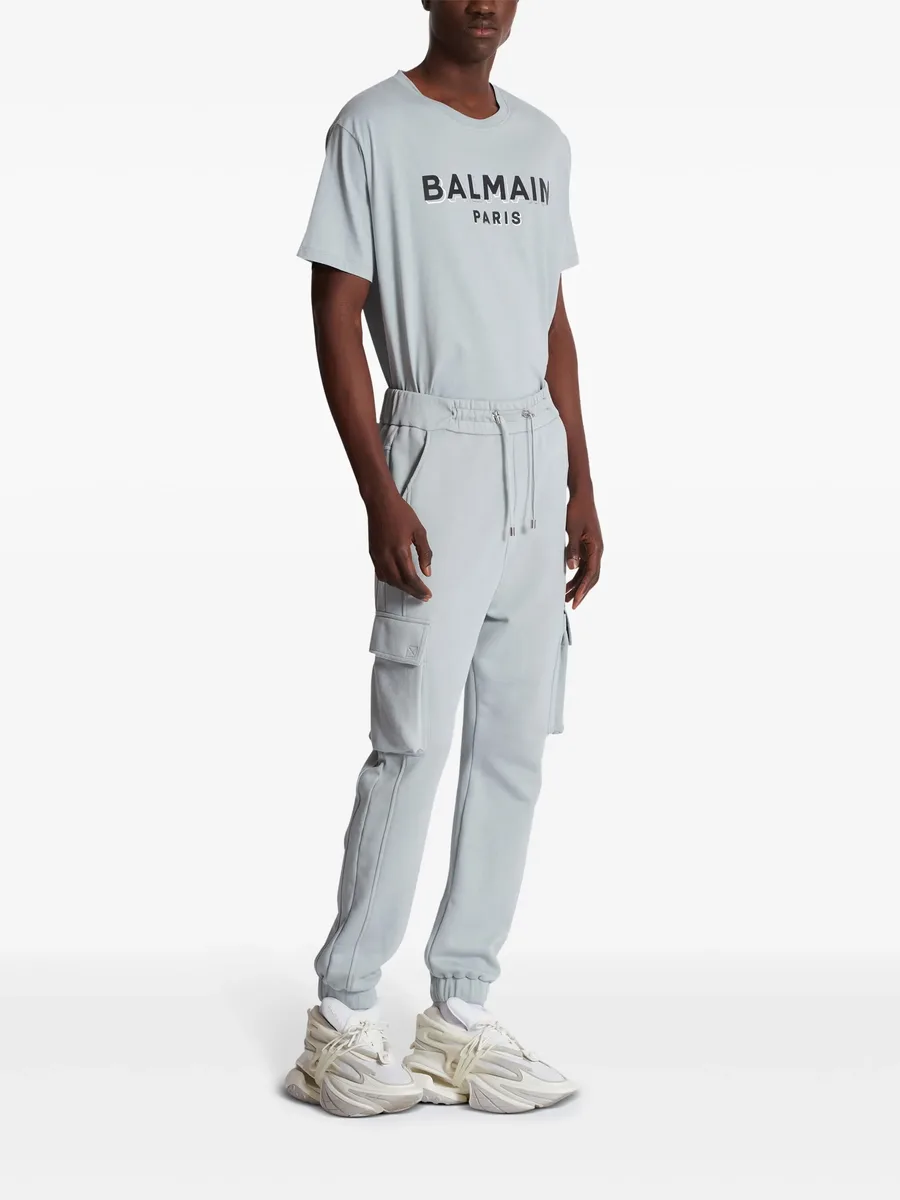 logo-print cotton cargo track pants 6