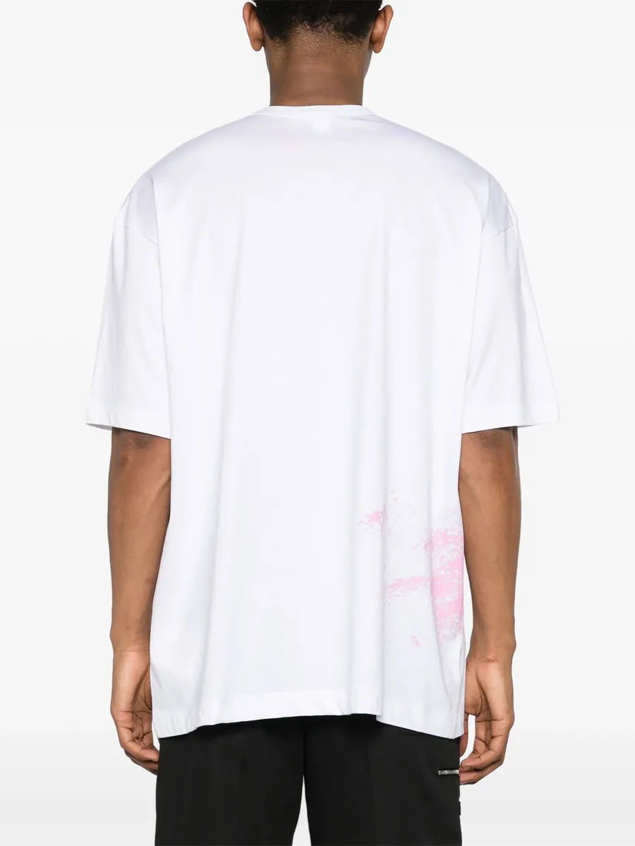 splatter-print cotton T-shirt 7