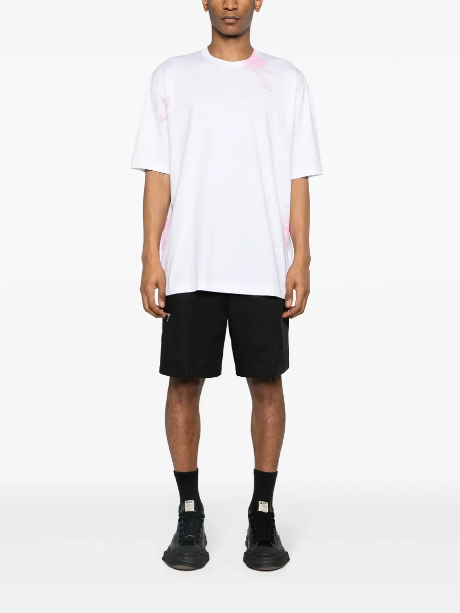 splatter-print cotton T-shirt 4