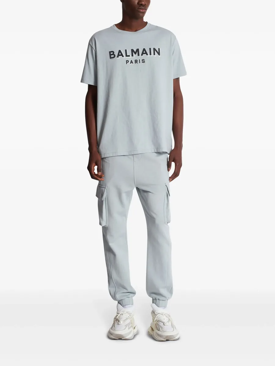logo-print cotton cargo track pants 3