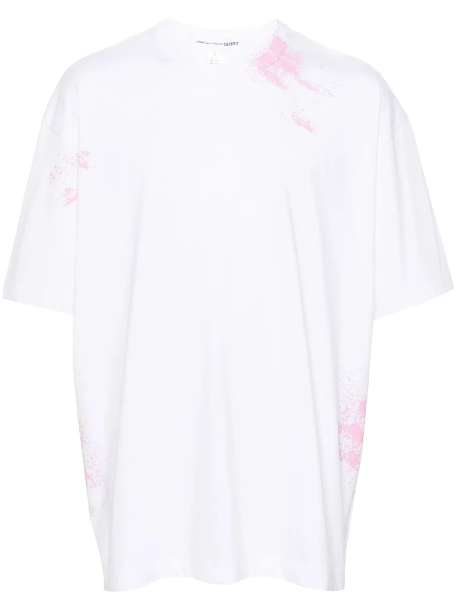 splatter-print cotton T-shirt 2