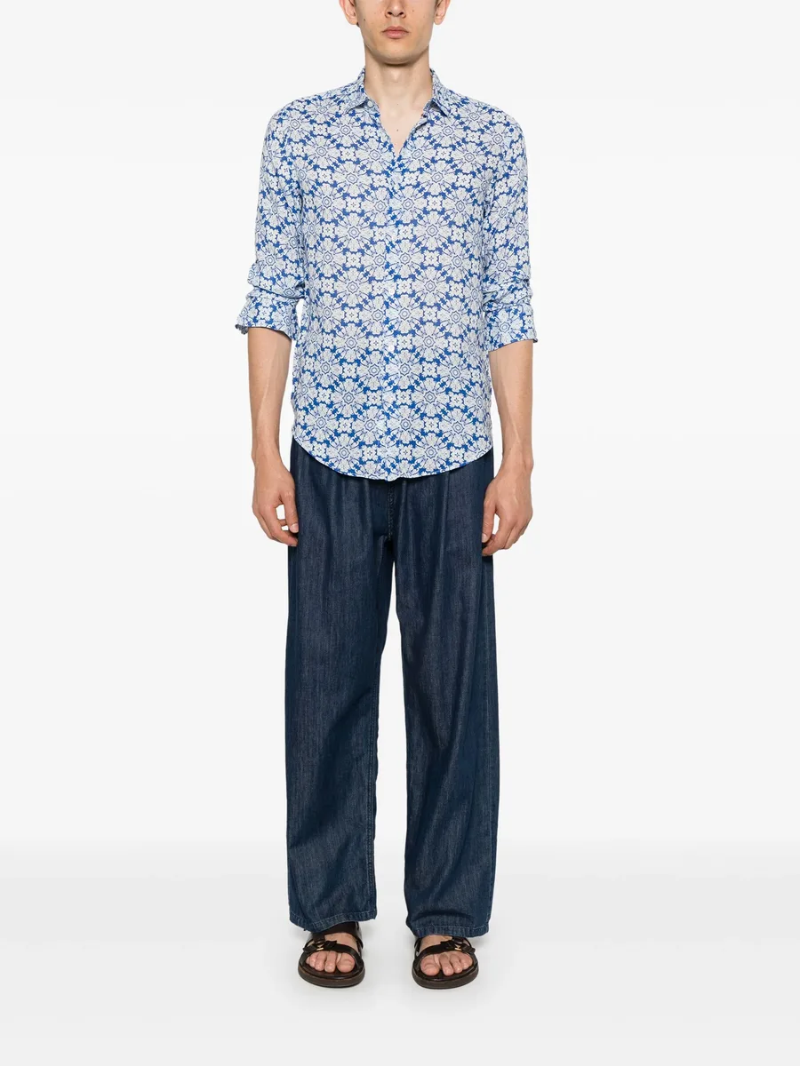 floral-print linen shirt 3