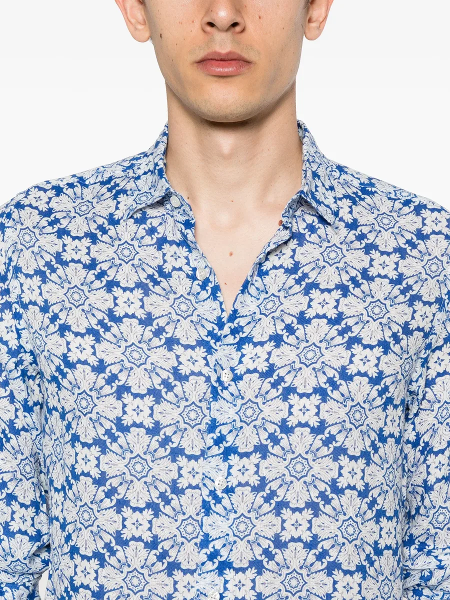 floral-print linen shirt 9