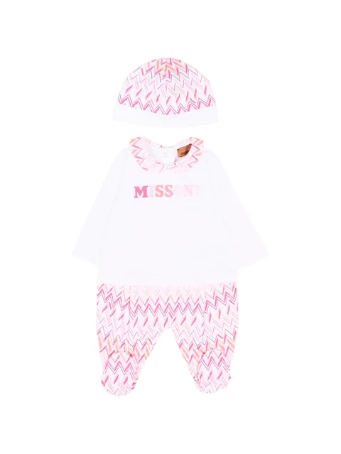 zigzag-pattern babygrow set