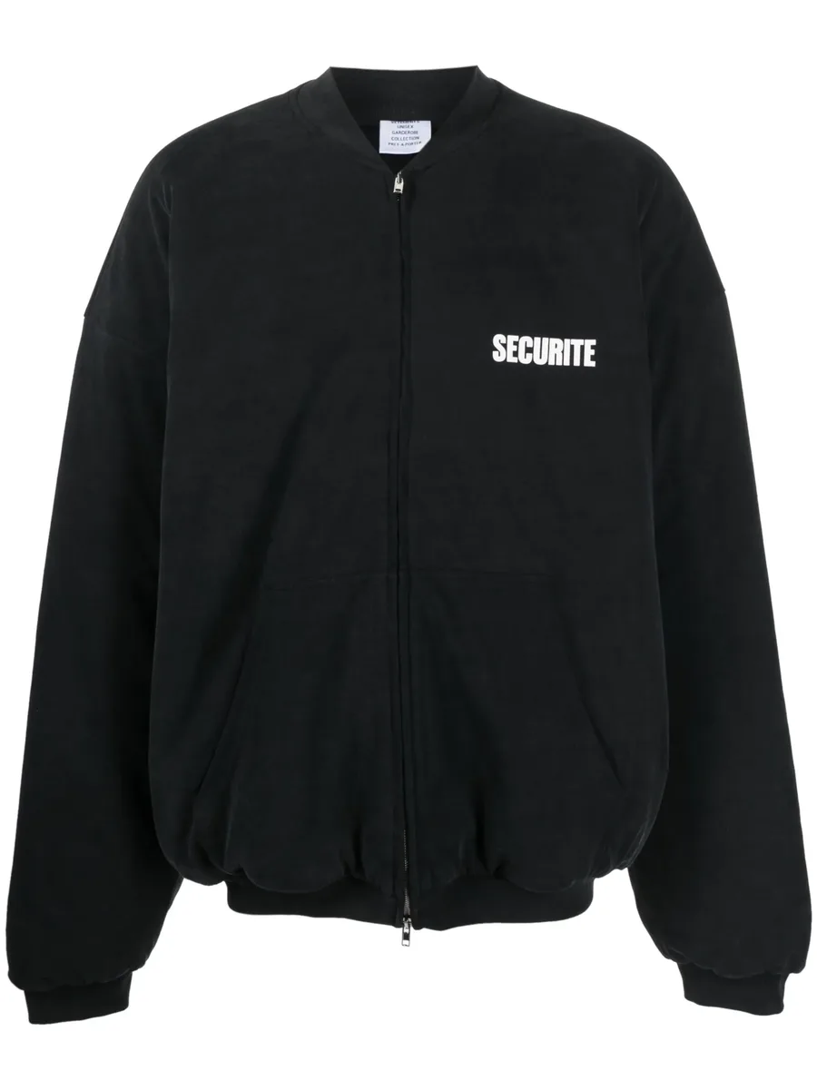 slogan-print cotton bomber jacket 2
