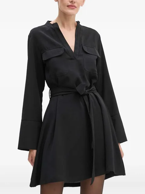 Reimba belted flap-pocket mini dress