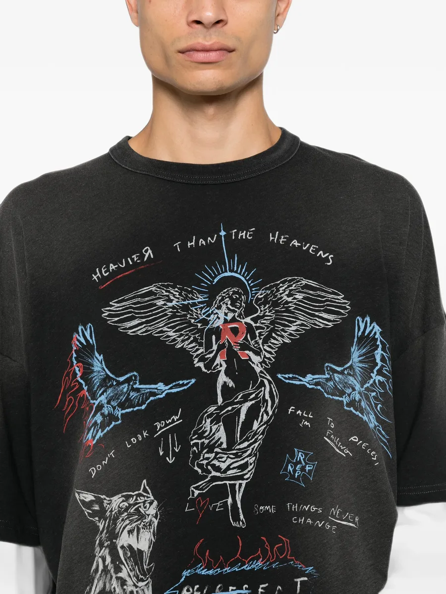 graphic-print layered-sleeve T-shirt 5