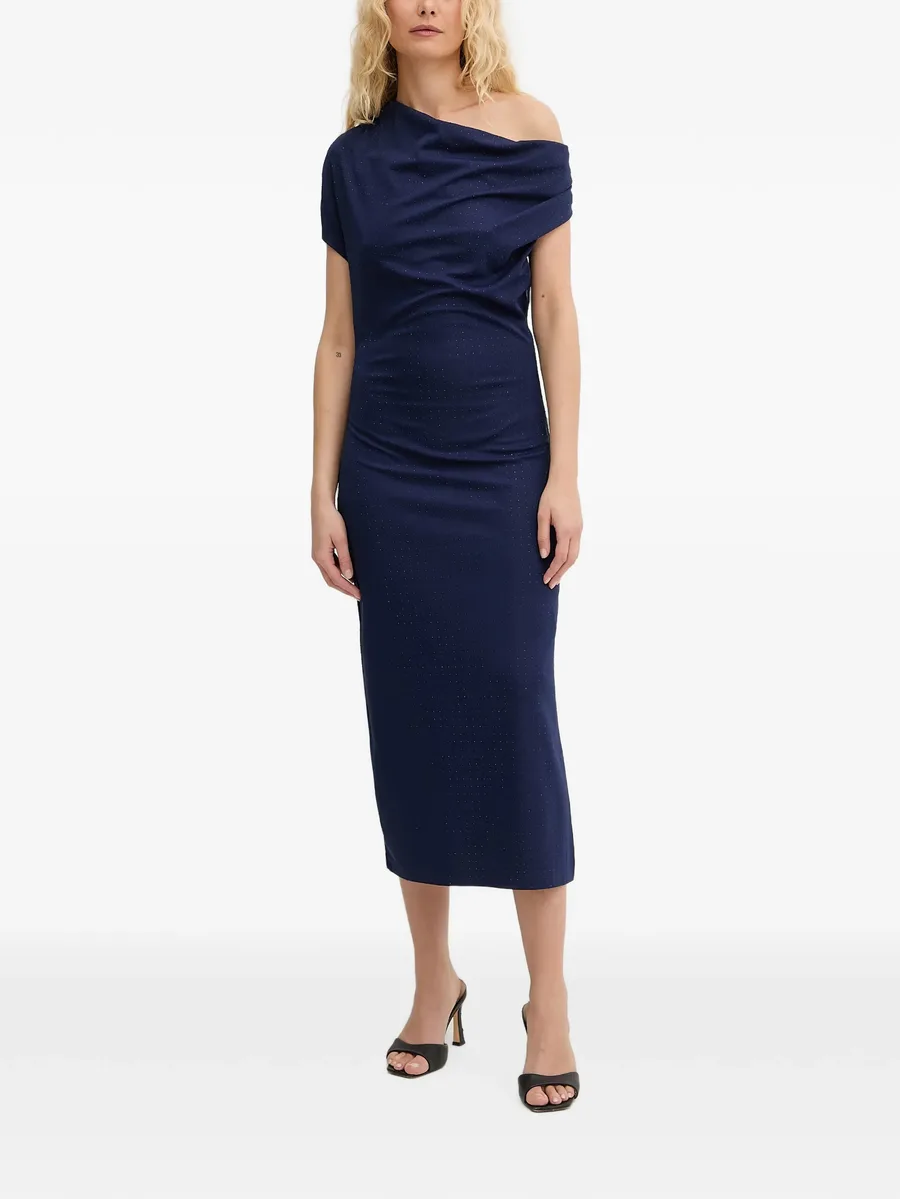 crystal-embellished draped maxi dress 1