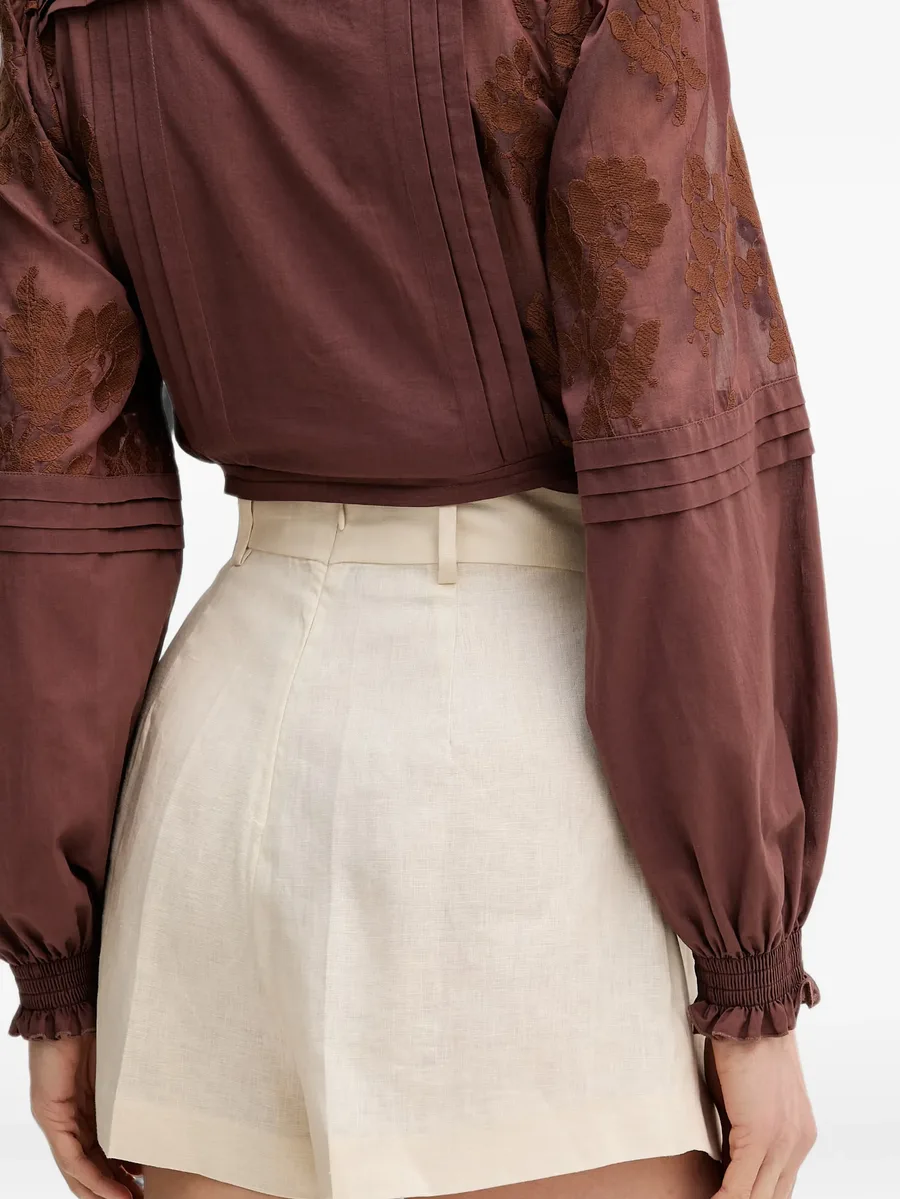 Posane pleated high-waisted shorts 3