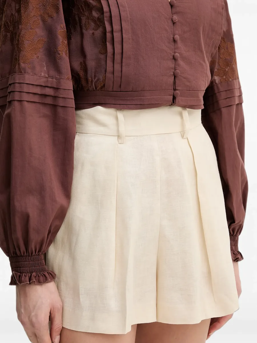 Posane pleated high-waisted shorts 2