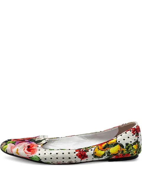 floral-print ballet flats