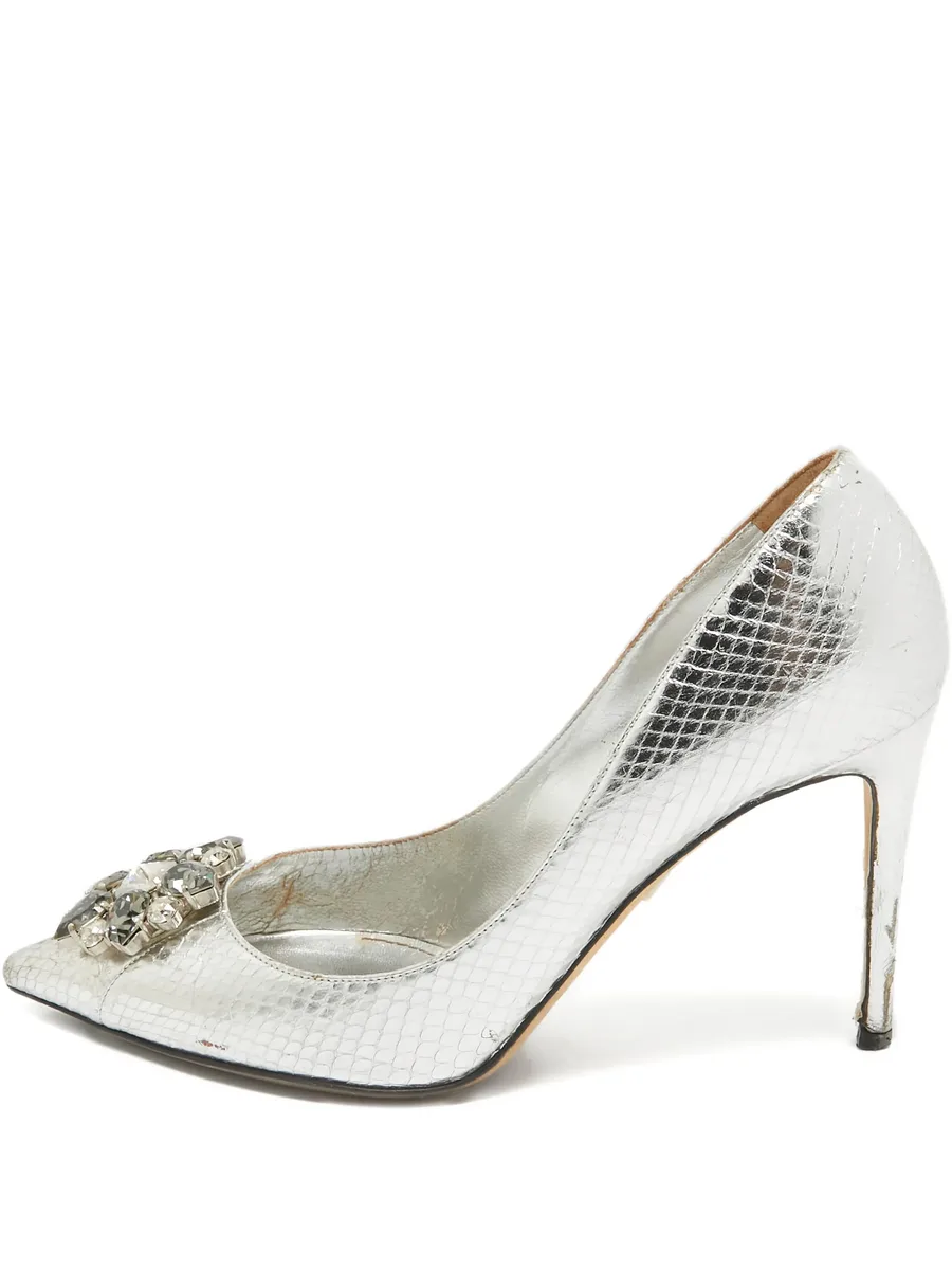snakeskin embellishment pumps 2